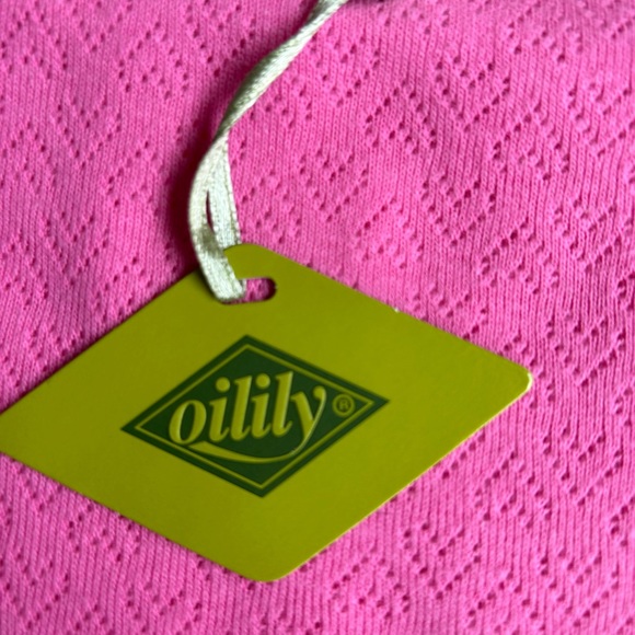 Oilily NWT pink pointelle short sleeved shirt with bunny detail size 98 (3-4) - Picture 9 of 11